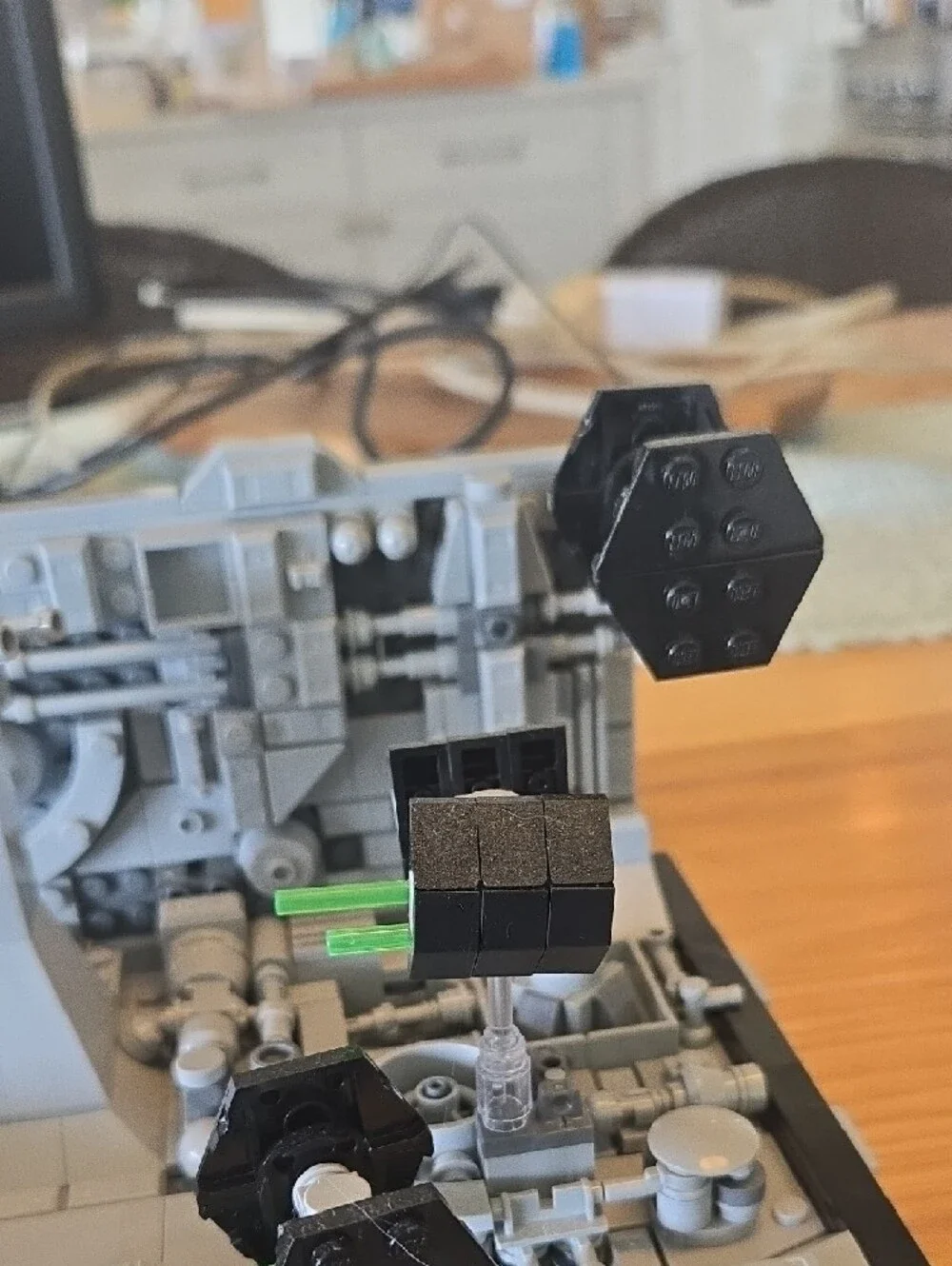 Lego Star Wars Gray Black White Diorama with Green and Pink Accents - Picture 3 of 5